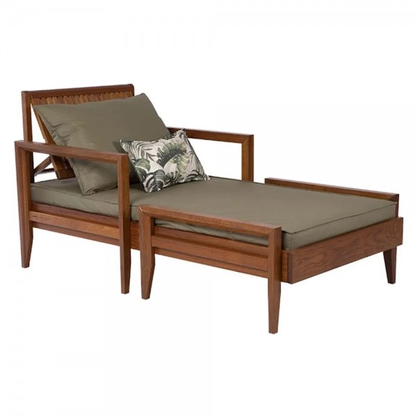 Chaise Mood braços altos e baixos - Madeira Maciça em Jatobá