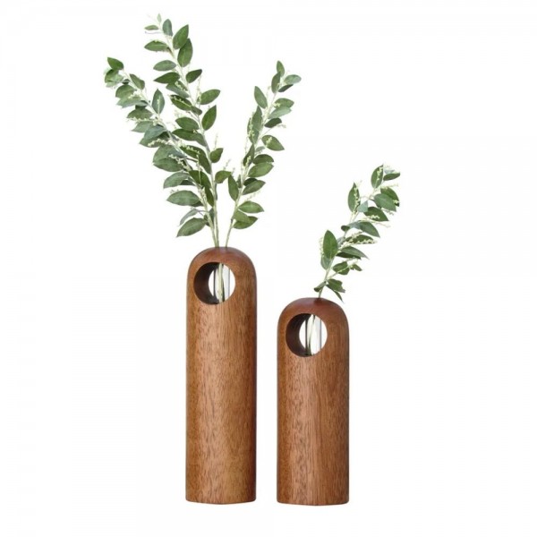 Vaso Oca 25 cm  - Vaso de planta em madeira maciça