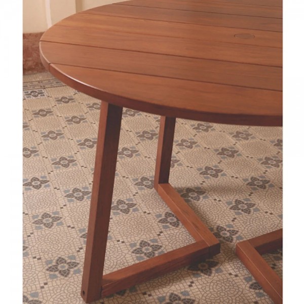 Mesa redonda Lanati - madeira maciça Jatobá