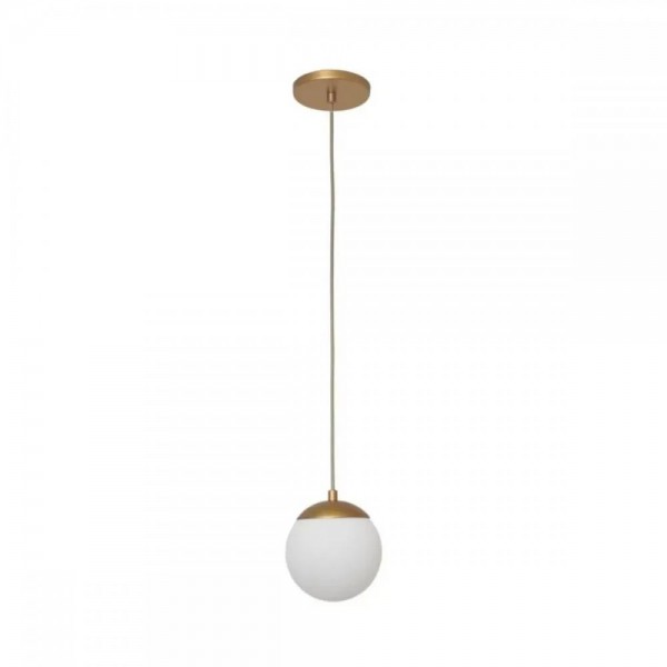 Pendente Jabuticaba Dourado - Cabo revestido de tecido - 14 cm de diametro