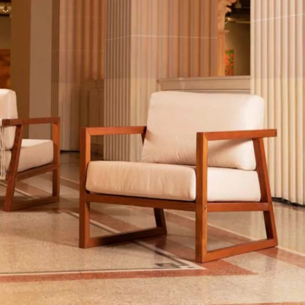 Poltrona Lanati encosto Corda - madeira maciça Jatobá