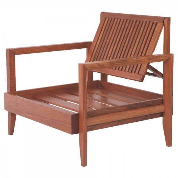 Poltrona Mood braços Altos- Madeira Maciça em  Jatobá