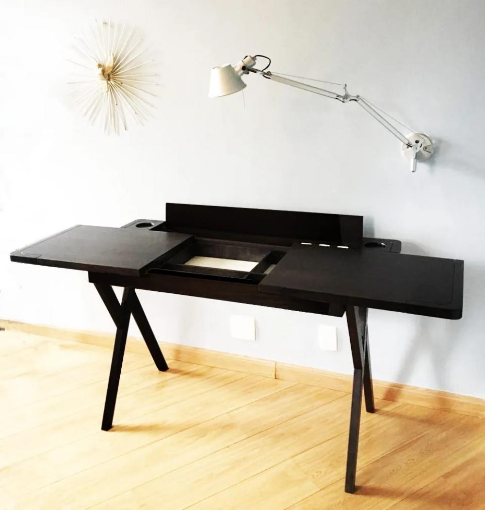 Escrivaninha Flash Ebanizada - 125x60x78 - Design Autoral Brasileiro