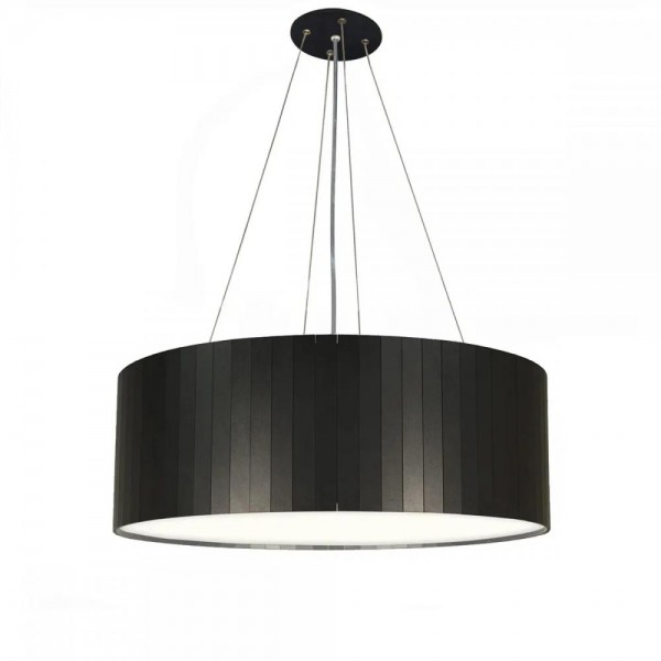 Lustre Pendente de Madeira Circular Fechado Preto -  40,50,60, 70, 80cm de Diâmetro