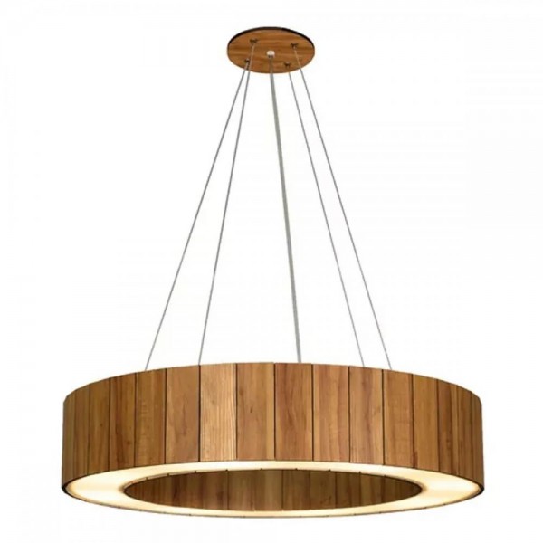 Lustre Pendente de Madeira modelo Anel Fechado 40, 50, 60, 70 ou 80cm