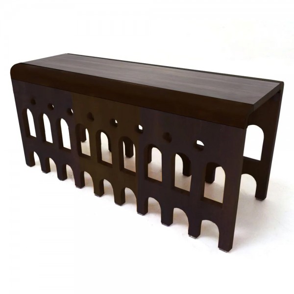 Namoradeira Lapa Ebanizado - Madeira maciça - 105cm x 35 cm x 45cm de altura