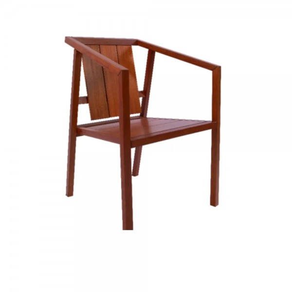 Poltrona Lanati com braços  - madeira maciça Jatobá