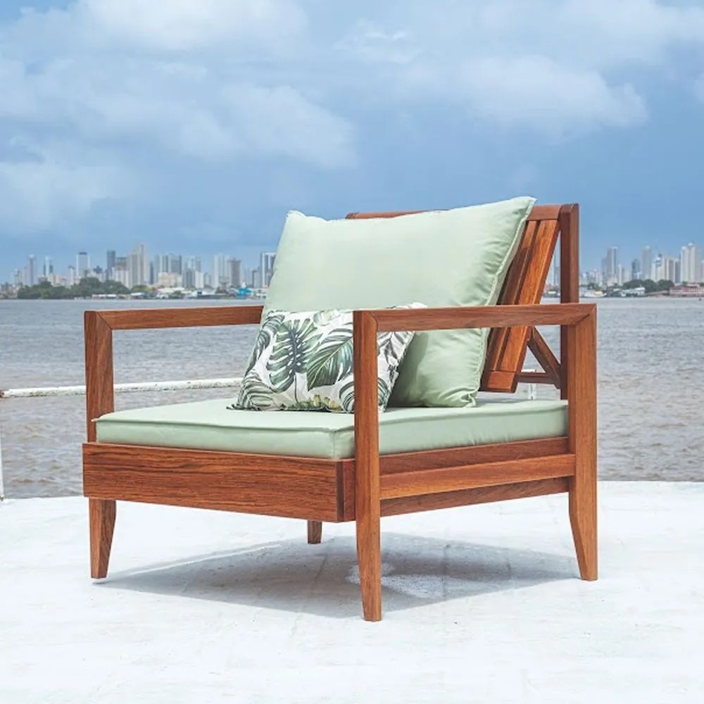 Poltrona Mood braços Altos- Madeira Maciça em  Jatobá